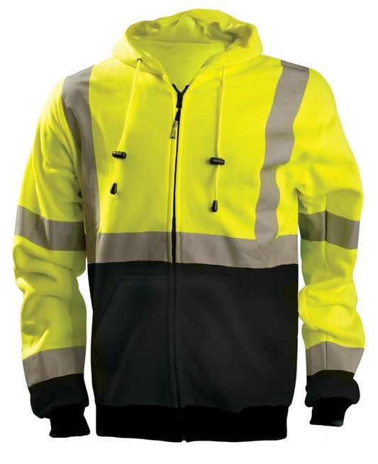 Black Bottom High Visibility Hoodie Sweatshirt High Visibility Sweatshirt OccuNomix Yellow S