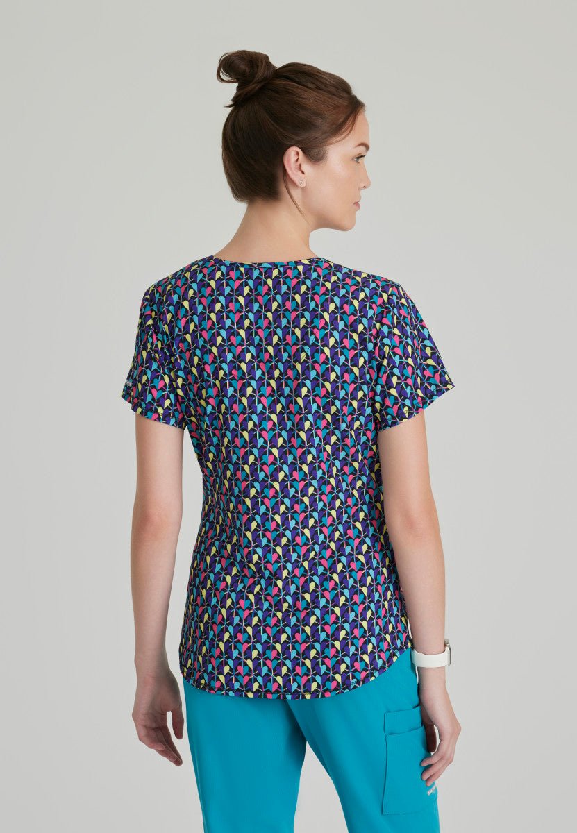 Deco Hearts 3 Pocket V - Neck Scrub TopSkechers by BarcoSKT021-DEHE-S