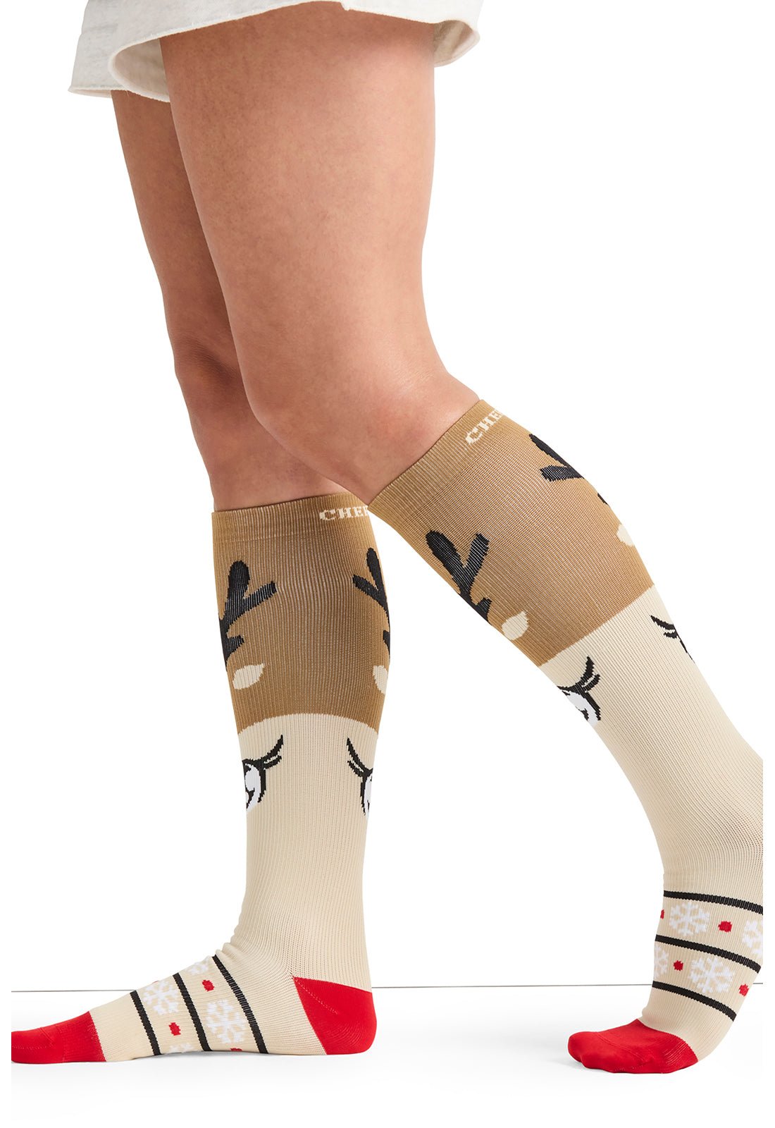 Deer Santa Compression SocksCherokee LegwearPRINTSUPPORT-DESNT
