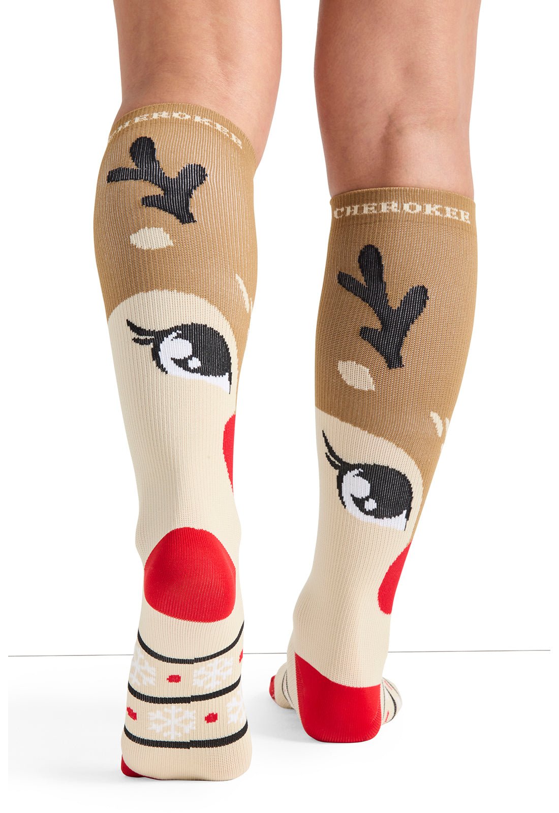 Deer Santa Compression SocksCherokee LegwearPRINTSUPPORT-DESNT