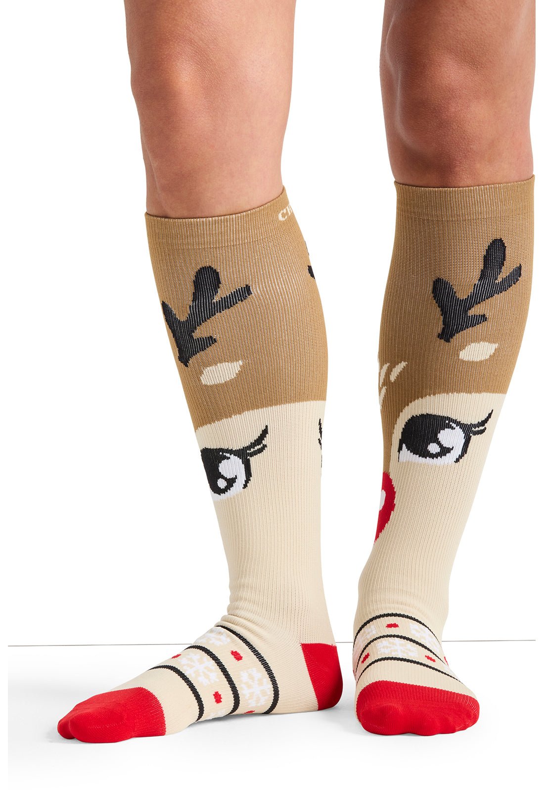 Deer Santa Compression SocksCherokee LegwearPRINTSUPPORT-DESNT