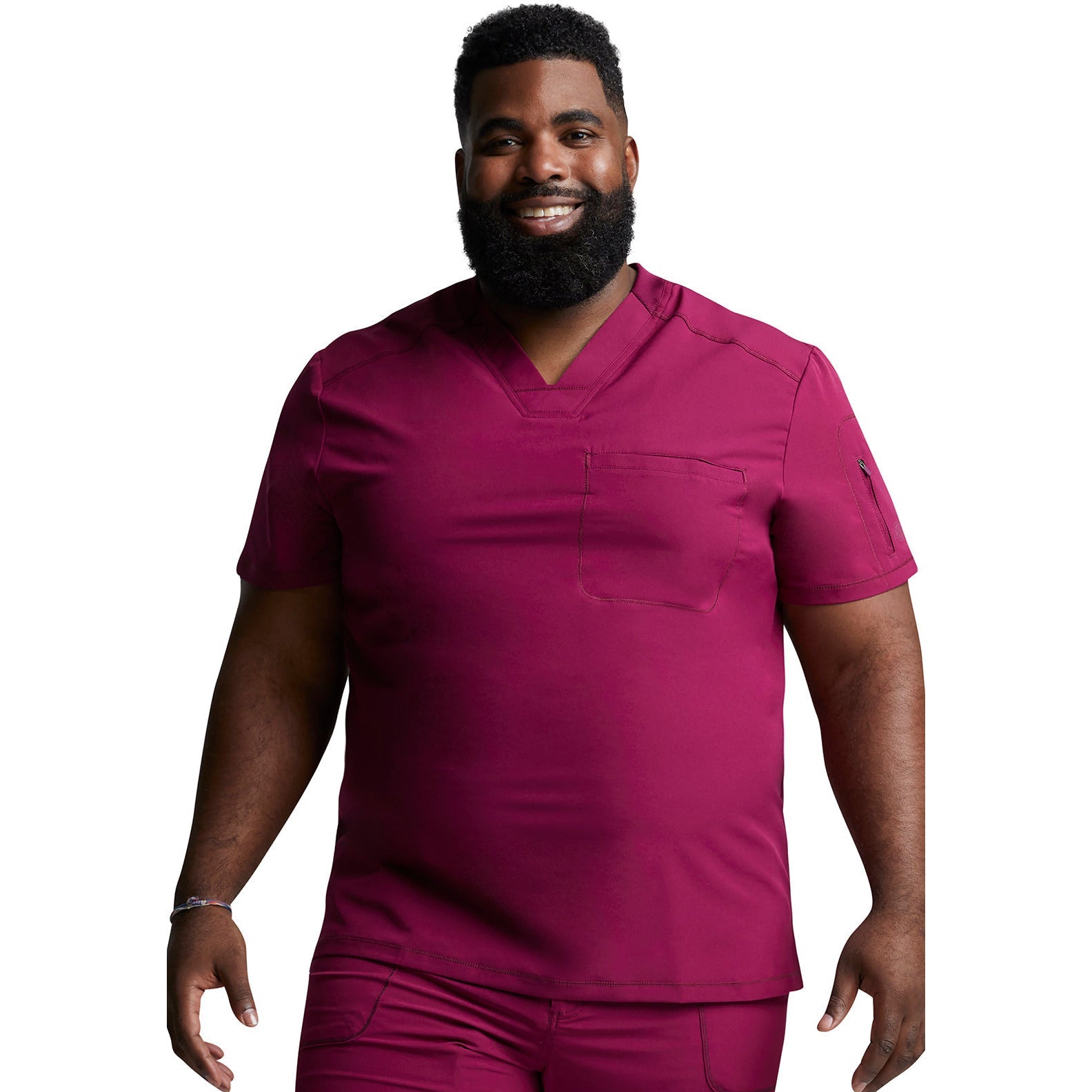 Dickies Men's Tuckable V-Neck Scrub Top Men's Scrub Top Dickies Dynamix Wine XS 