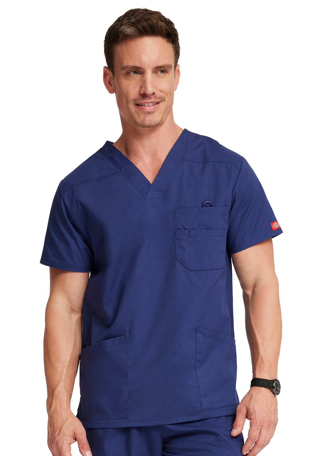 Dickies V-Neck Cotton Men's Scrub Top Men's Scrub Top Dickies EDS Navy S 