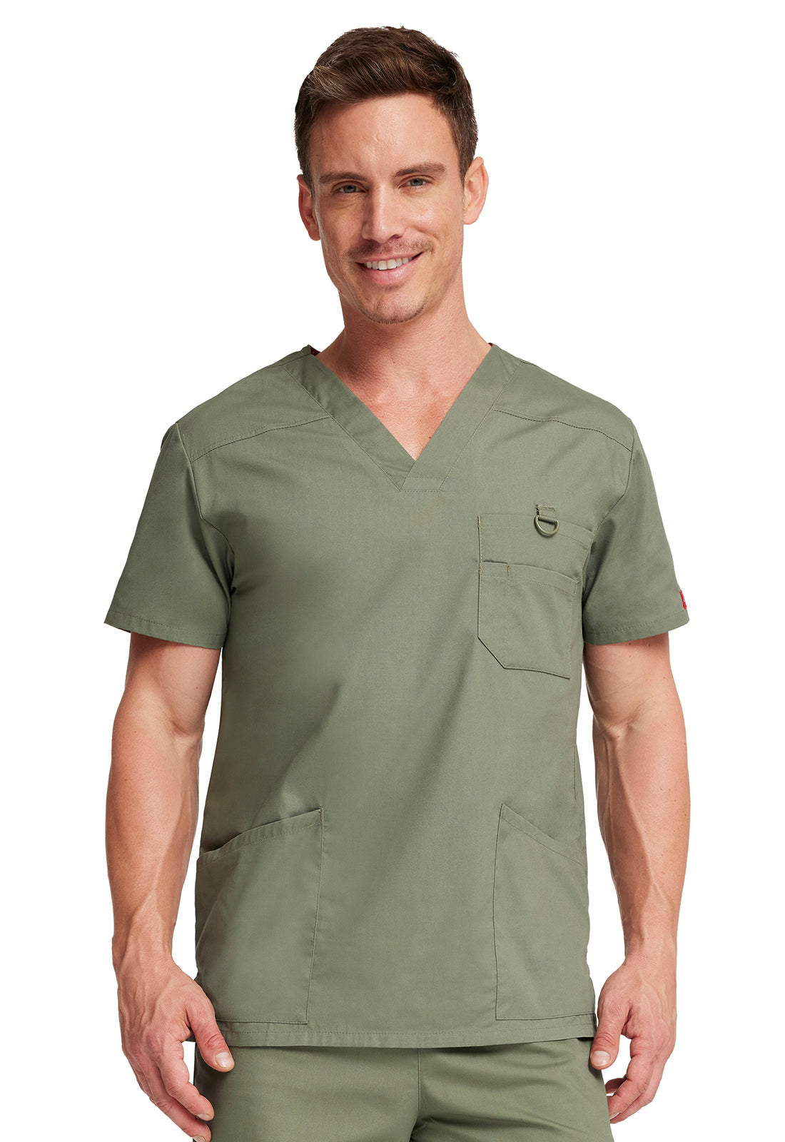 Dickies V-Neck Cotton Men's Scrub Top Men's Scrub Top Dickies EDS Olive S 