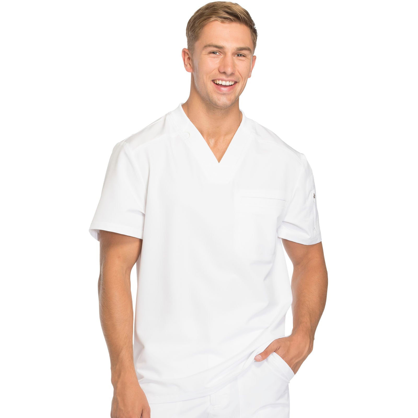 Dickies Men's Tuckable V - Neck Scrub TopDickies DynamixDK610-WHITEXS