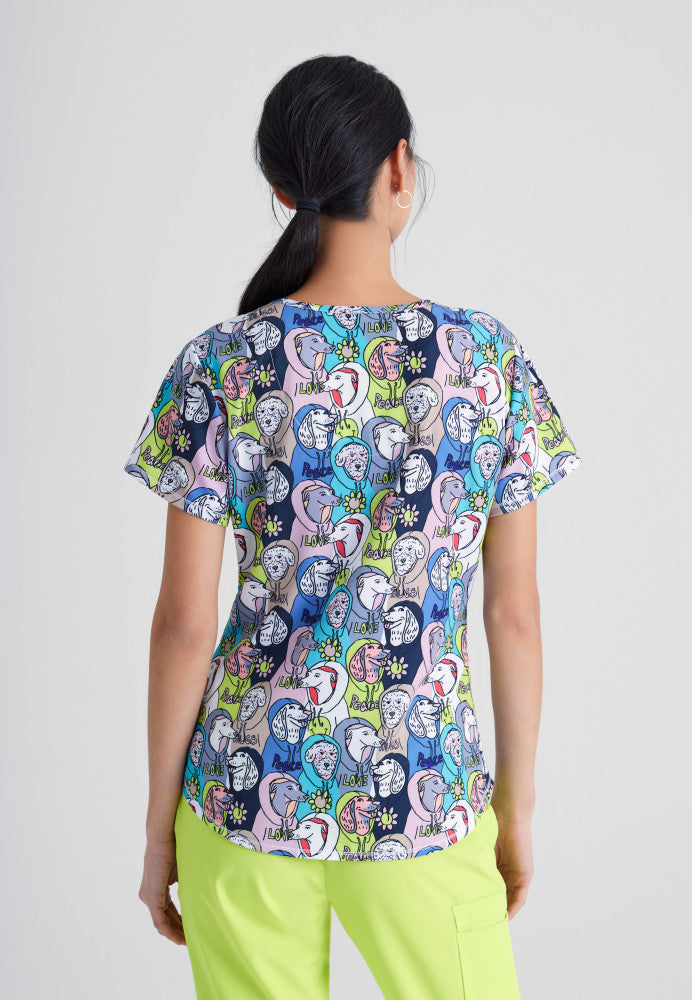 Skechers |  Essence Print Scrub Top Women's Print Scrub Top Skechers   