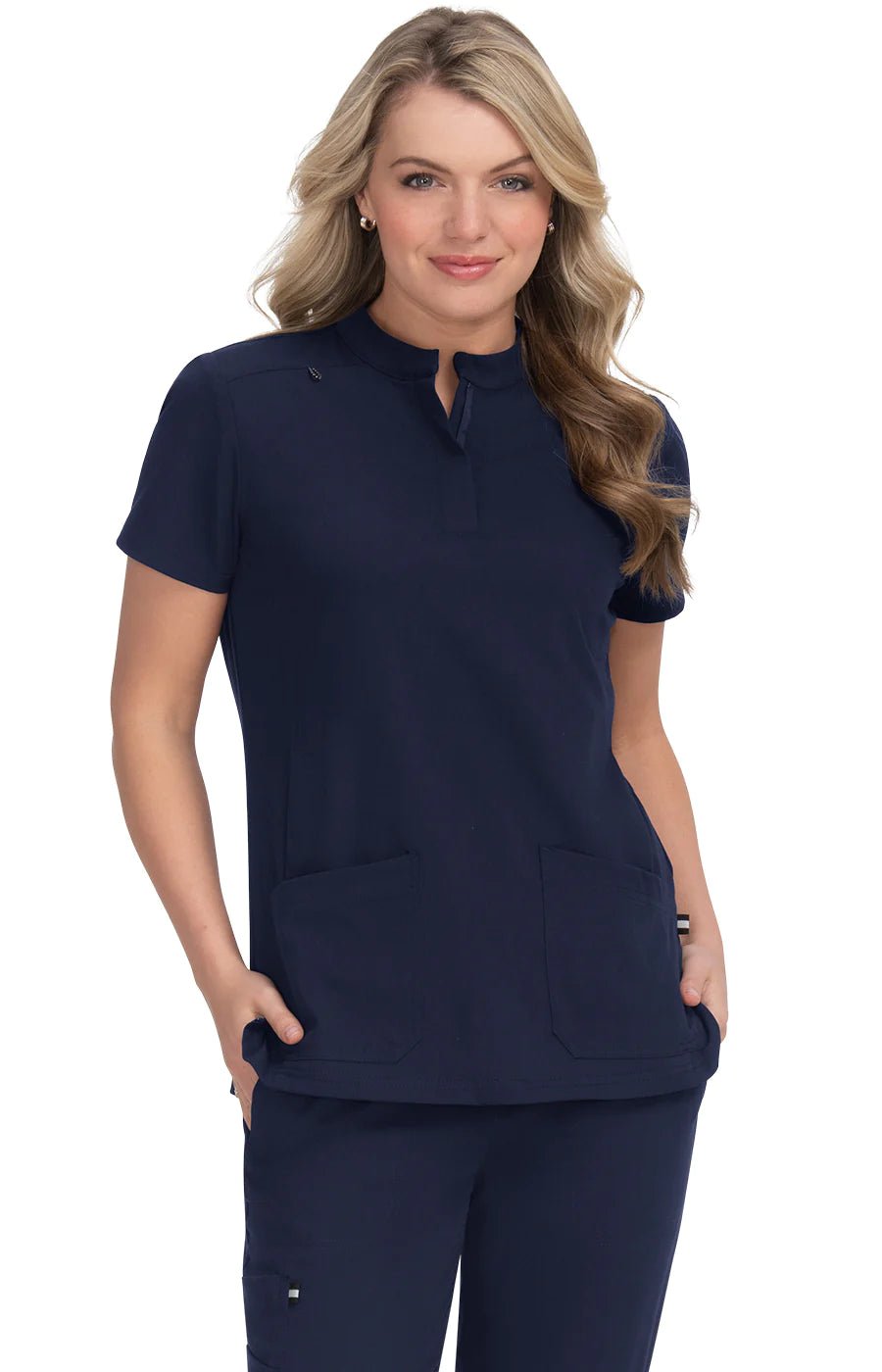 Driven Women's 4 - Pocket Mandarin Collar Scrub Topkoi Next Gen1081-NAVY-XXS