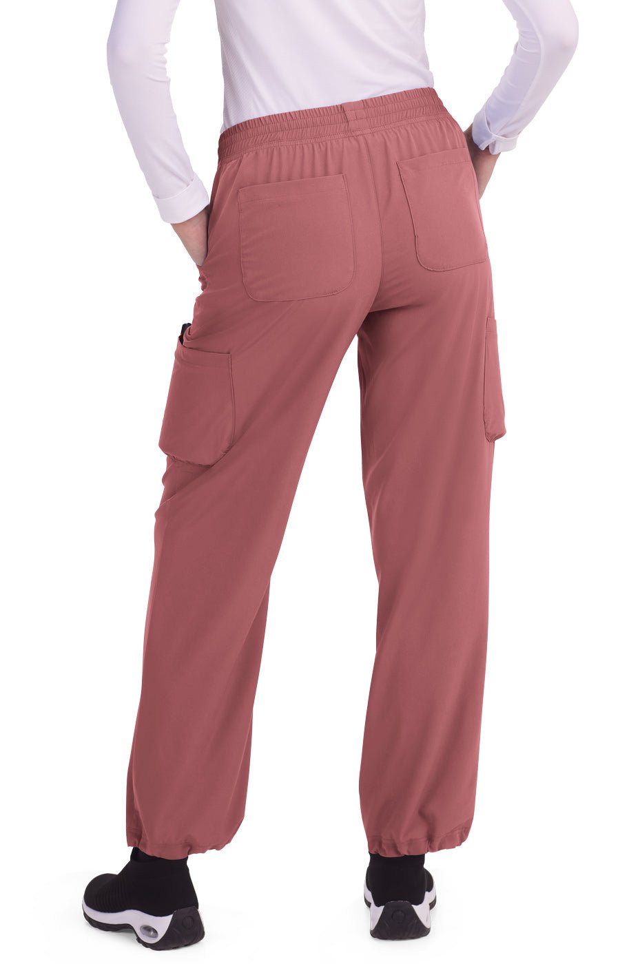 Dunia Women's 6 - Pocket Scrub PantPlanet koi773-ROSEWOOD-XS
