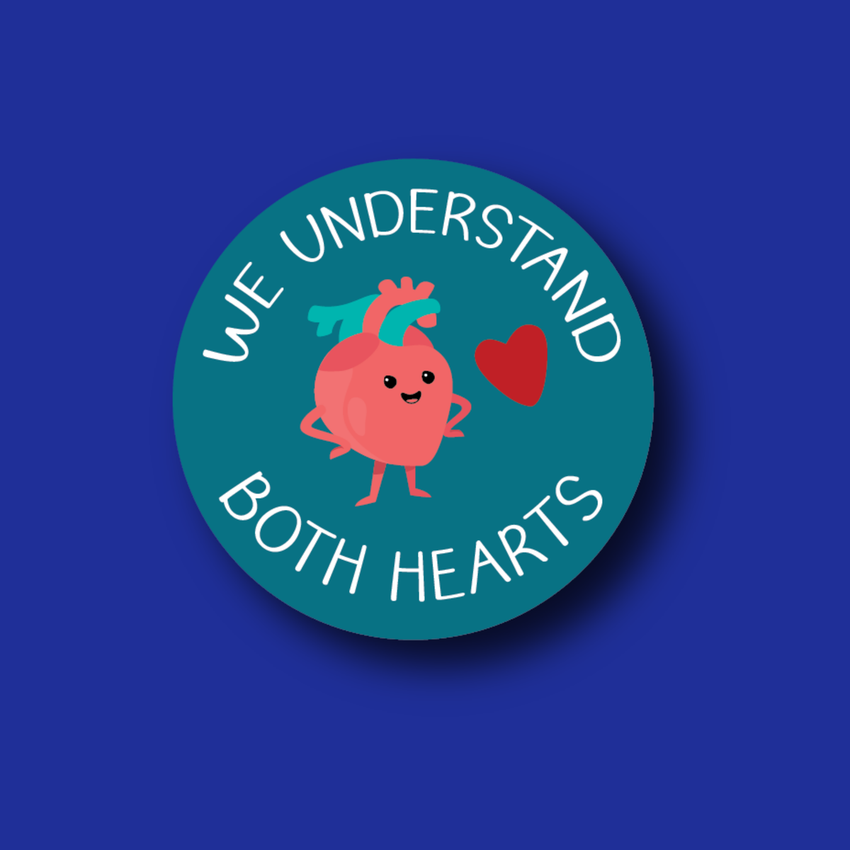 Interchangeable Badge Topper: We understand both hearts