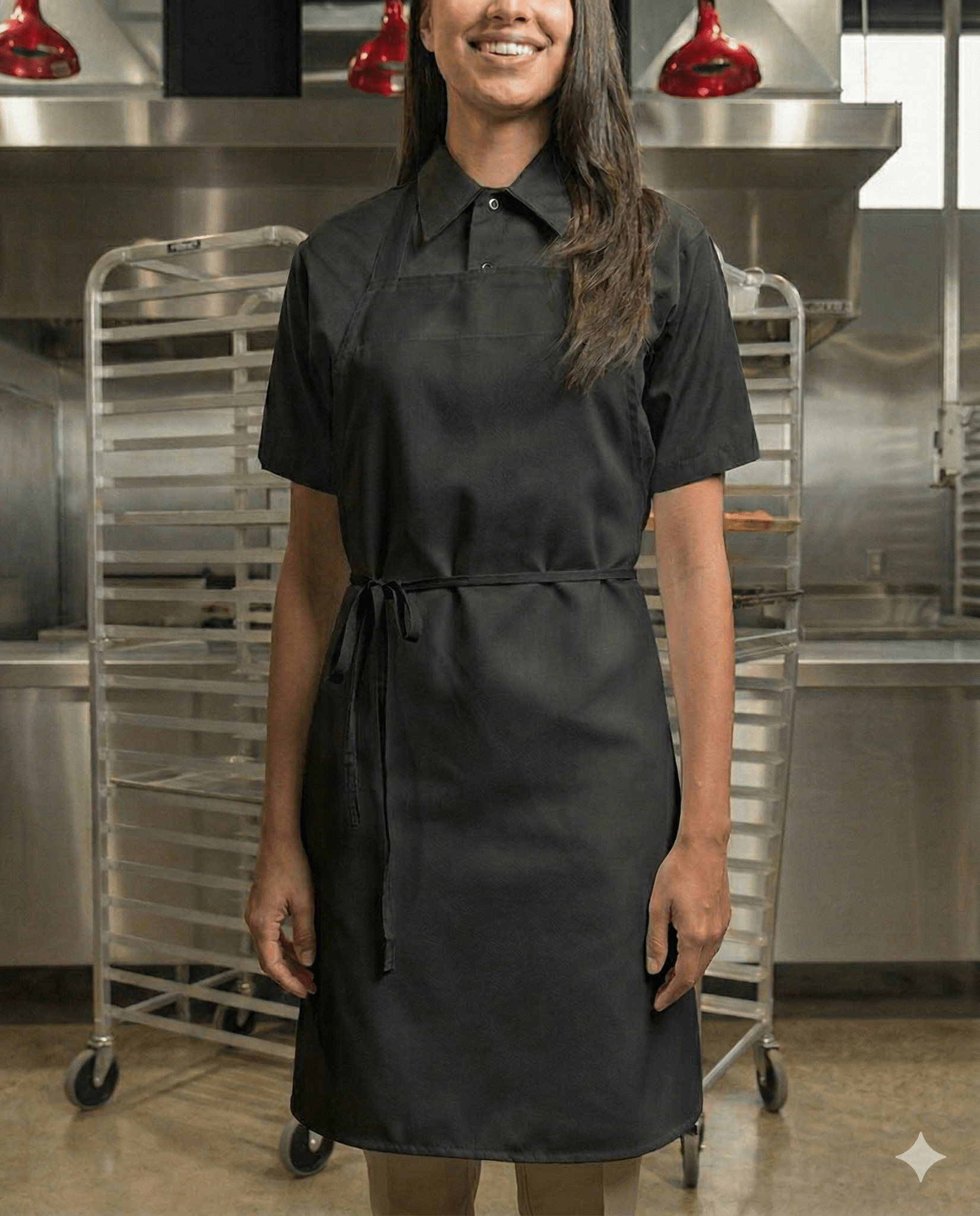 Econo Bib Apron No - PocketPremium Uniforms8100-BLACK