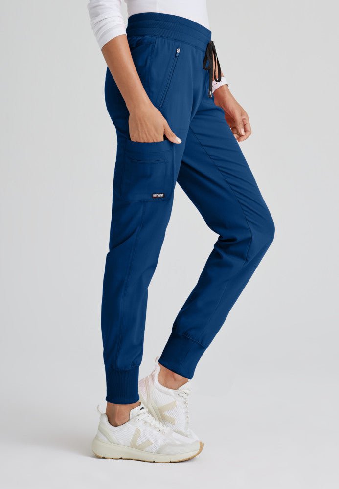 Eden Mid - Rise Jogger Scrub PantGrey's Anatomy Spandex StretchGRSP537-INDIGO-1