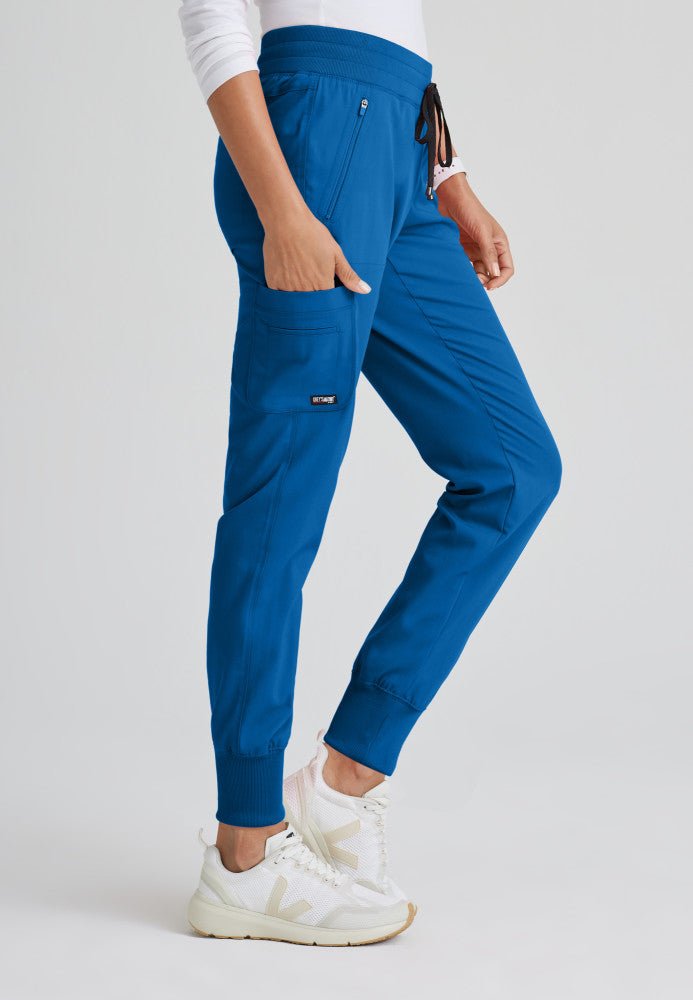 Eden Mid - Rise Jogger Scrub PantGrey's Anatomy Spandex StretchGRSP537-ROYAL-1