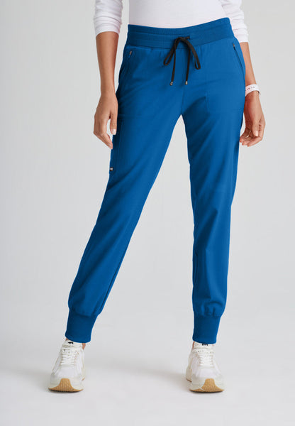 Eden 5-Pocket Mid-Rise Jogger Scrub Pant Women's Scrub Jogger Grey's Anatomy Royal Blue XXS