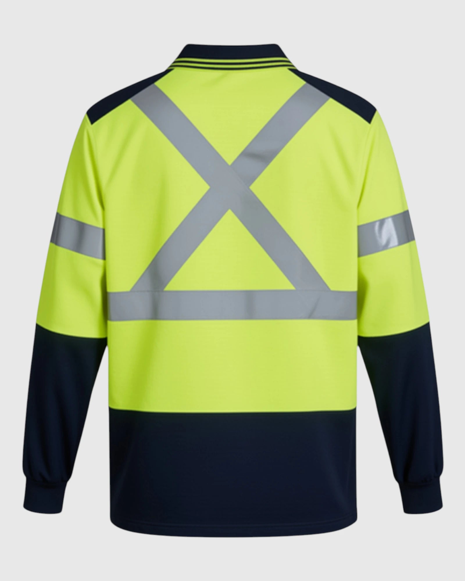 Back View of the OPUS EG108 EMS High-Vis Long Sleeve Safety Golf Shirt