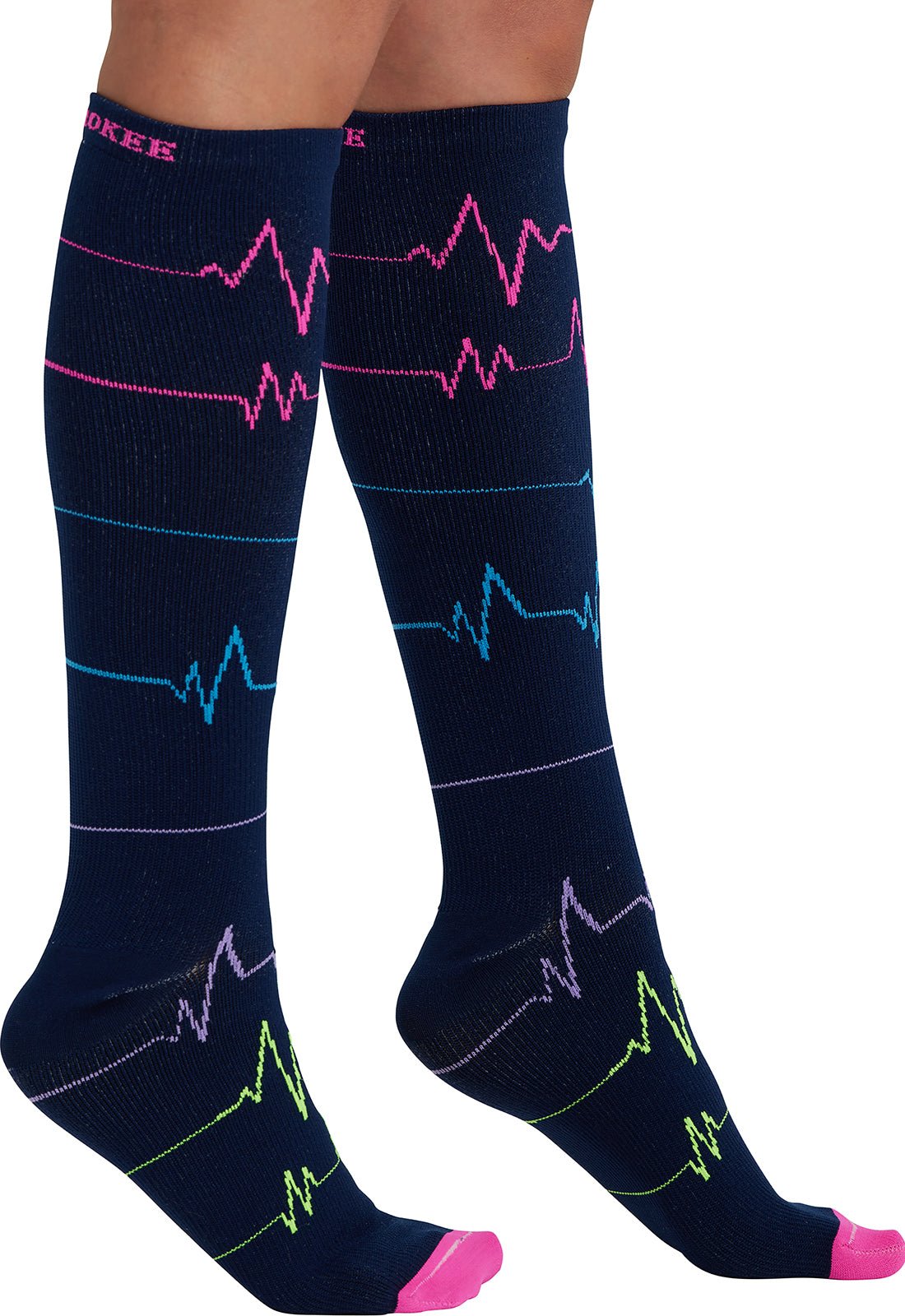 EKG ZigZag Compression SocksCherokee LegwearPRINTSUPPORT-EKGZZ-REG
