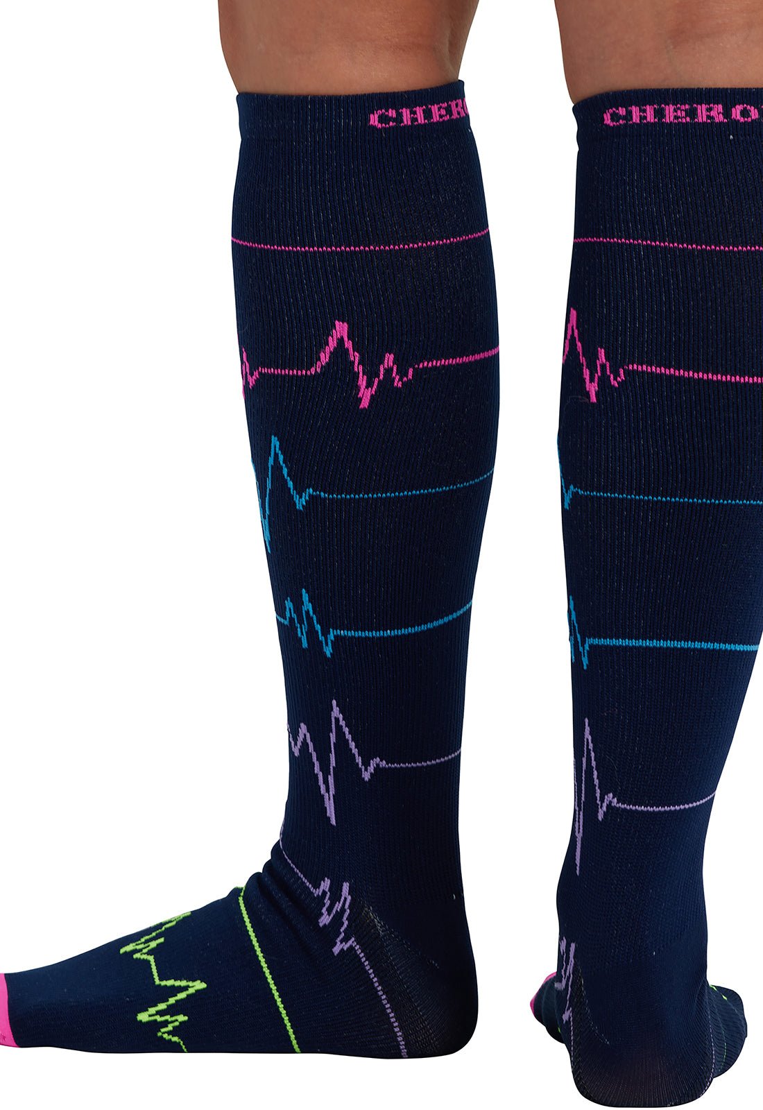 EKG ZigZag Compression SocksCherokee LegwearPRINTSUPPORT-EKGZZ-REG