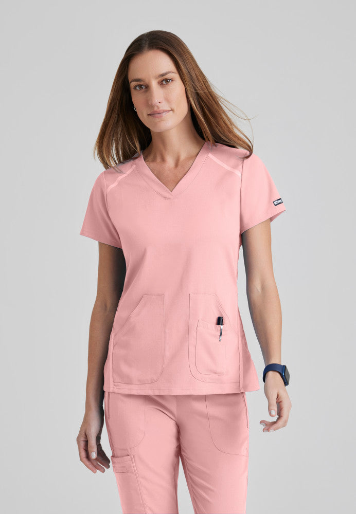 Grey's Anatomy Impact - Elevate Scrub Top Women's Scrub Top Grey's Anatomy Impact Rosy Coral XS 