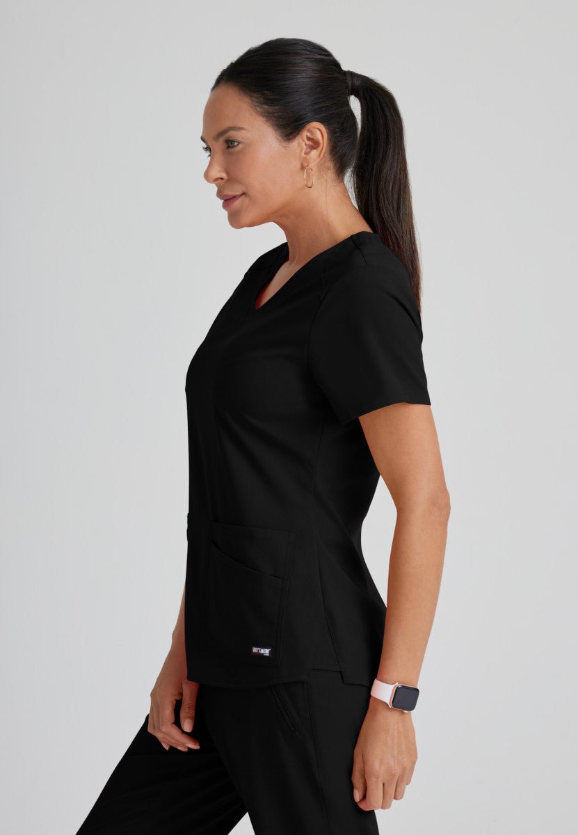 Emma 4 - Pocket Scrub TopGrey's Anatomy Spandex StretchGRST011-BLACK-XXS