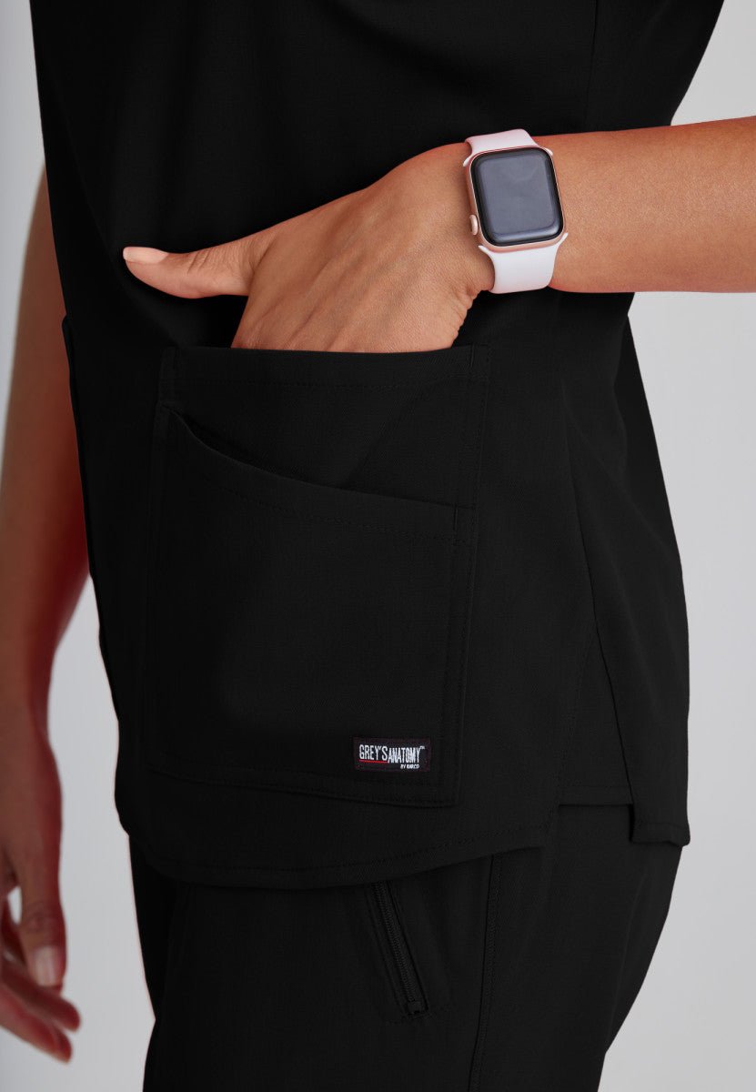 Emma 4 - Pocket Scrub TopGrey's Anatomy Spandex StretchGRST011-BLACK-XXS