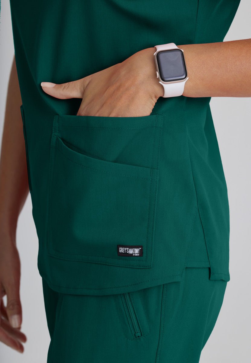Emma 4 - Pocket Scrub TopGrey's Anatomy Spandex StretchGRST011-HUNTER-XXS