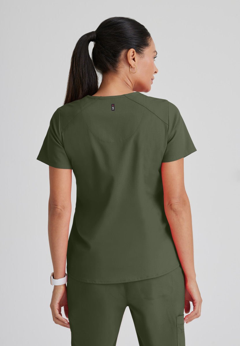 Emma 4 - Pocket Scrub TopGrey's Anatomy Spandex StretchGRST011-OLIVE-XXS