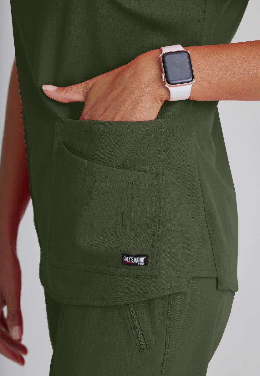 Emma 4 - Pocket Scrub TopGrey's Anatomy Spandex StretchGRST011-OLIVE-XXS