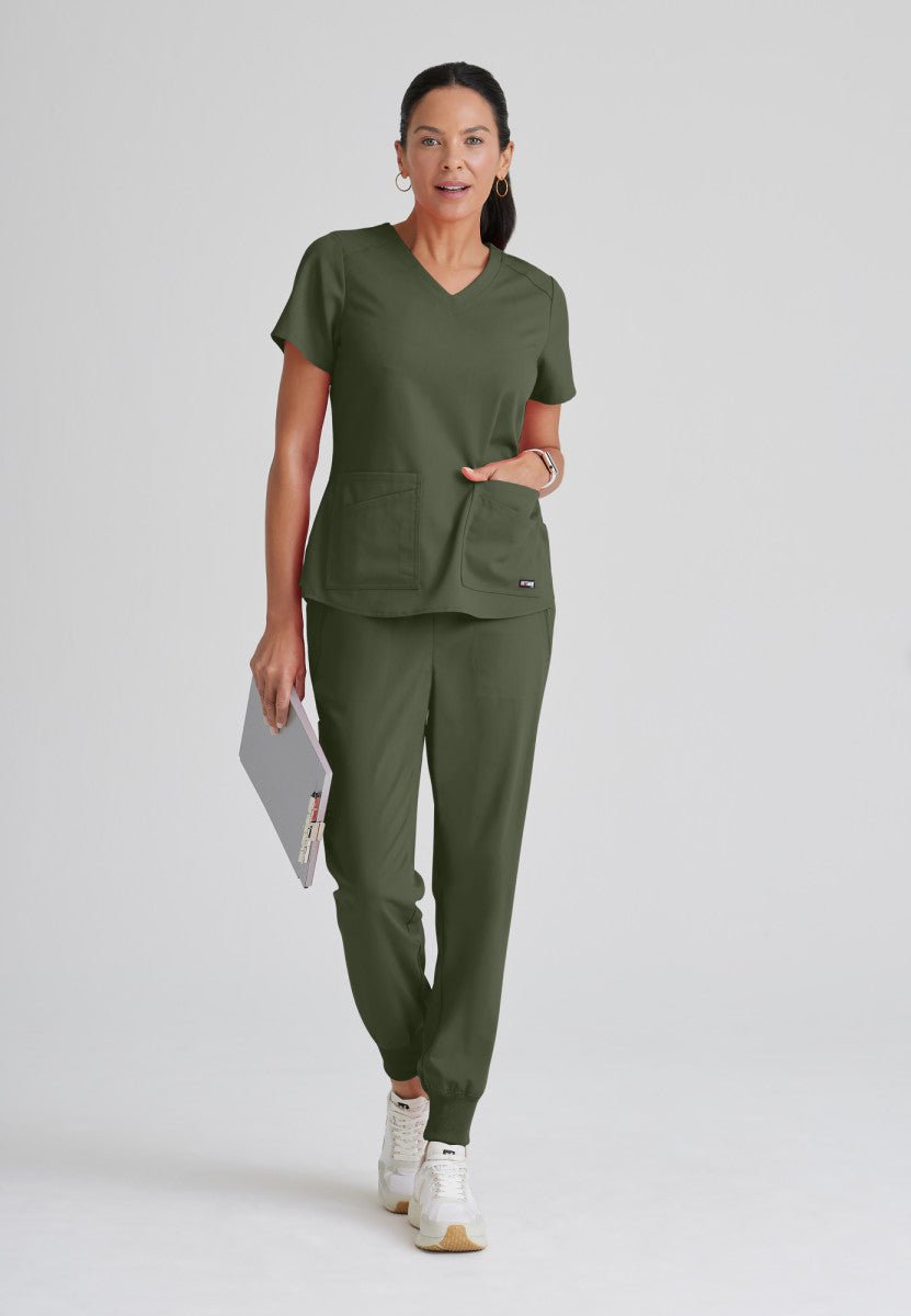 Emma 4 - Pocket Scrub TopGrey's Anatomy Spandex StretchGRST011-OLIVE-XXS