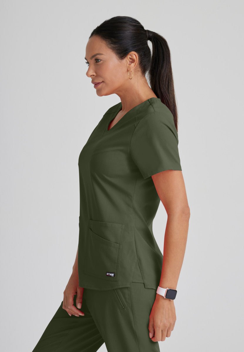 Emma 4 - Pocket Scrub TopGrey's Anatomy Spandex StretchGRST011-OLIVE-XXS