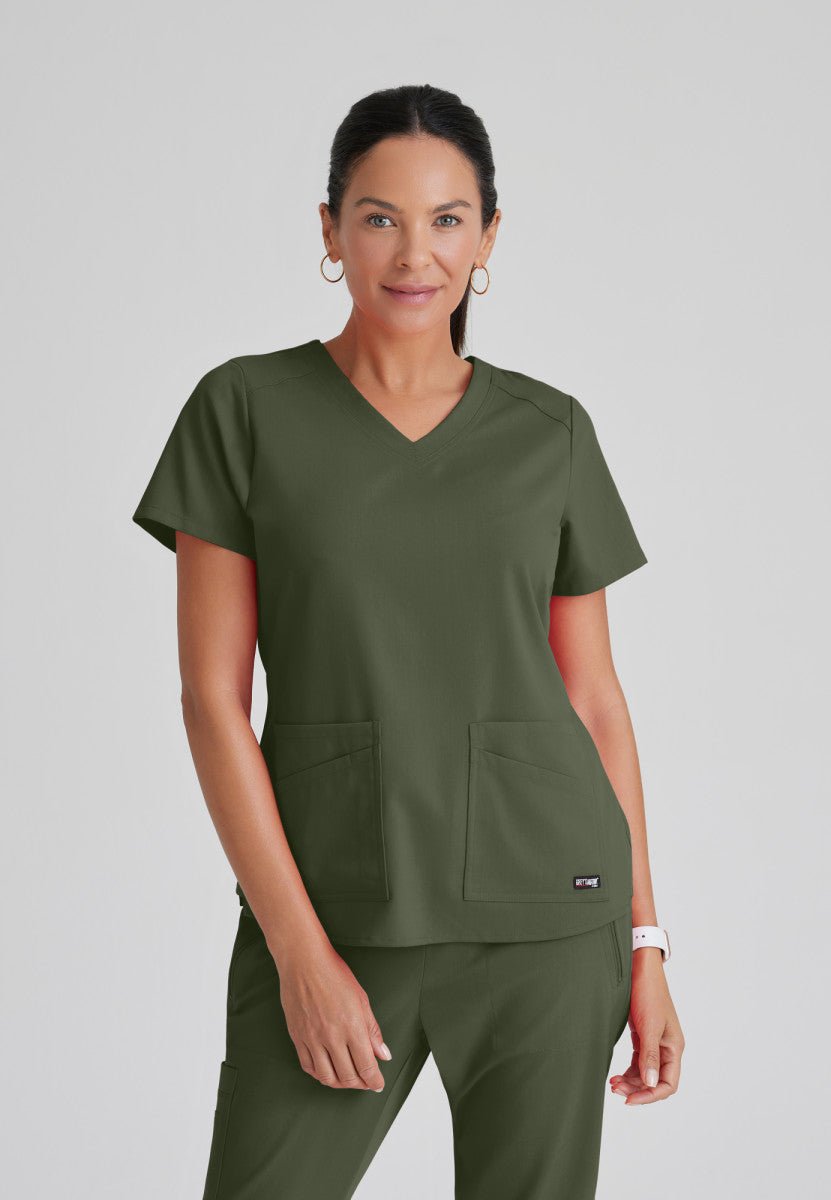 Emma 4 - Pocket Scrub TopGrey's Anatomy Spandex StretchGRST011-OLIVE-XXS