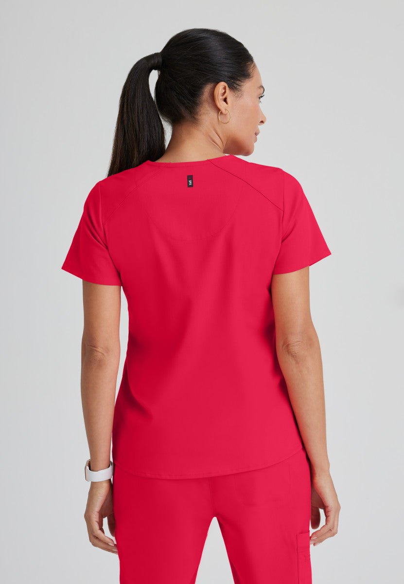 Emma 4 - Pocket Scrub TopGrey's Anatomy Spandex StretchGRST011-RED-XXS