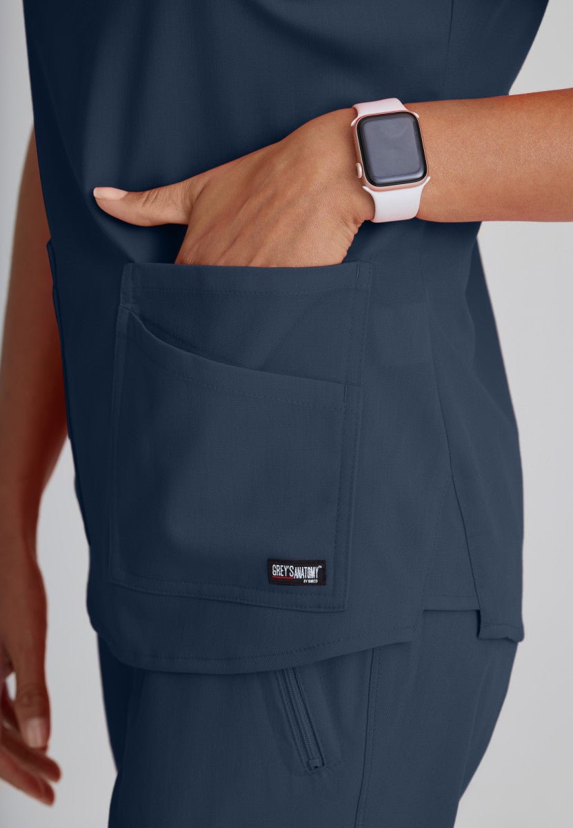 Emma 4 - Pocket Scrub TopGrey's Anatomy Spandex StretchGRST011-STEEL-XXS
