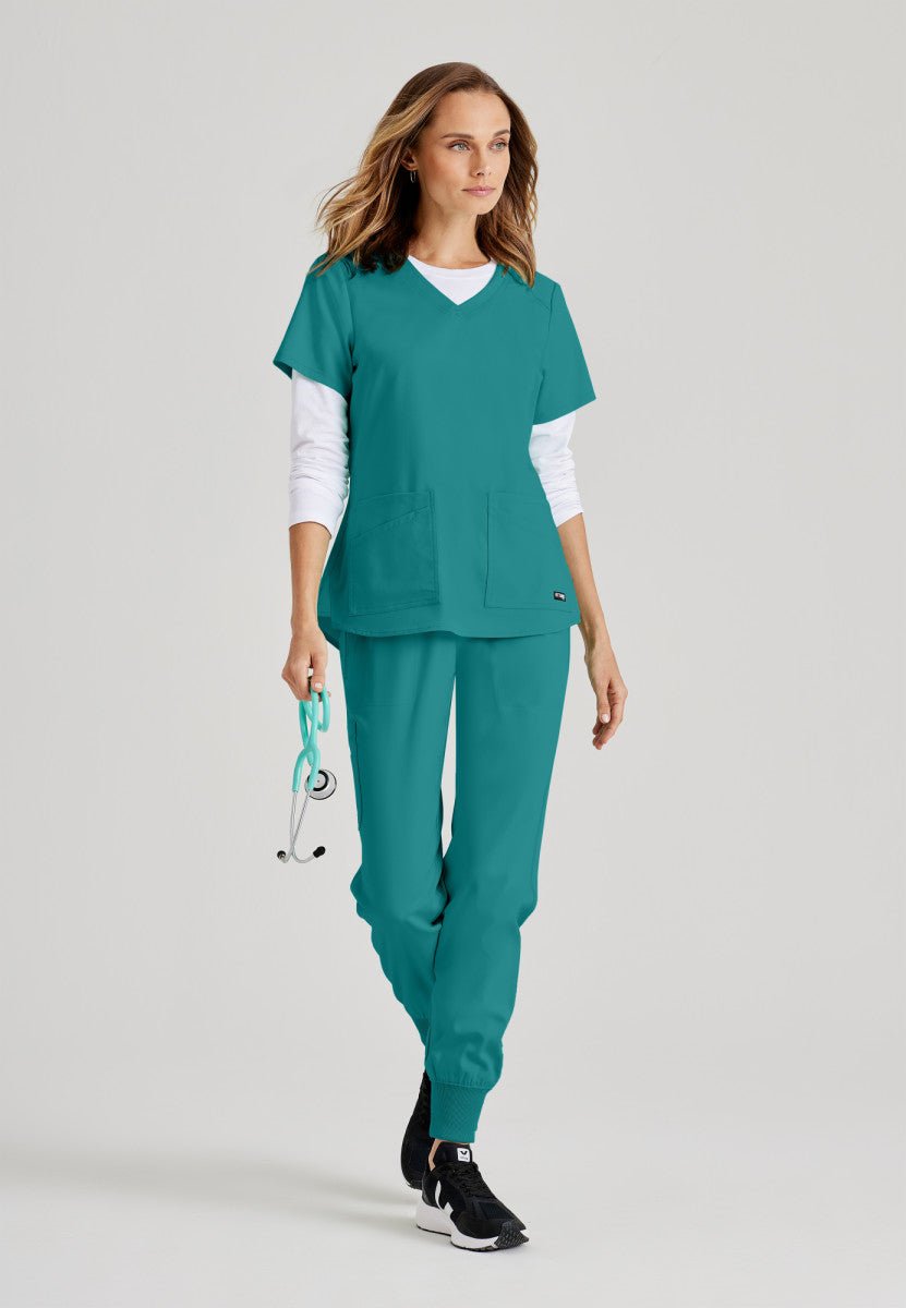 Emma 4 - Pocket Scrub TopGrey's Anatomy Spandex StretchGRST011-TEAL-XXS
