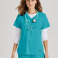 Grey's Anatomy Emma Top - 4 Pocket Scrub Top in Classic Colors Women's Scrub Top Grey's Anatomy Spandex Stretch Teal XXS 