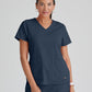 Grey's Anatomy Emma Top - 4 Pocket Scrub Top in Classic Colors Women's Scrub Top Grey's Anatomy Spandex Stretch Steel XXS 