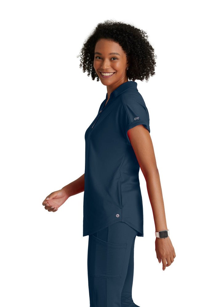 Engage Knit 2 - Pocket Zip - Neck Dolman Scrub TopBarco One Performance KnitBOT210-Steel-XXS