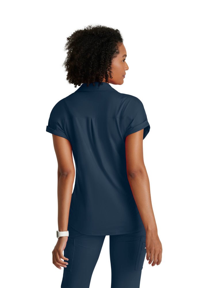 Engage Knit 2 - Pocket Zip - Neck Dolman Scrub TopBarco One Performance KnitBOT210-Steel-XXS