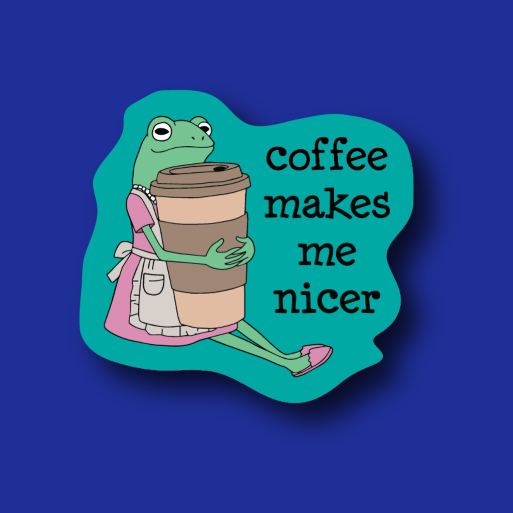 Interchangeable Badge Topper: Coffee makes me nicer