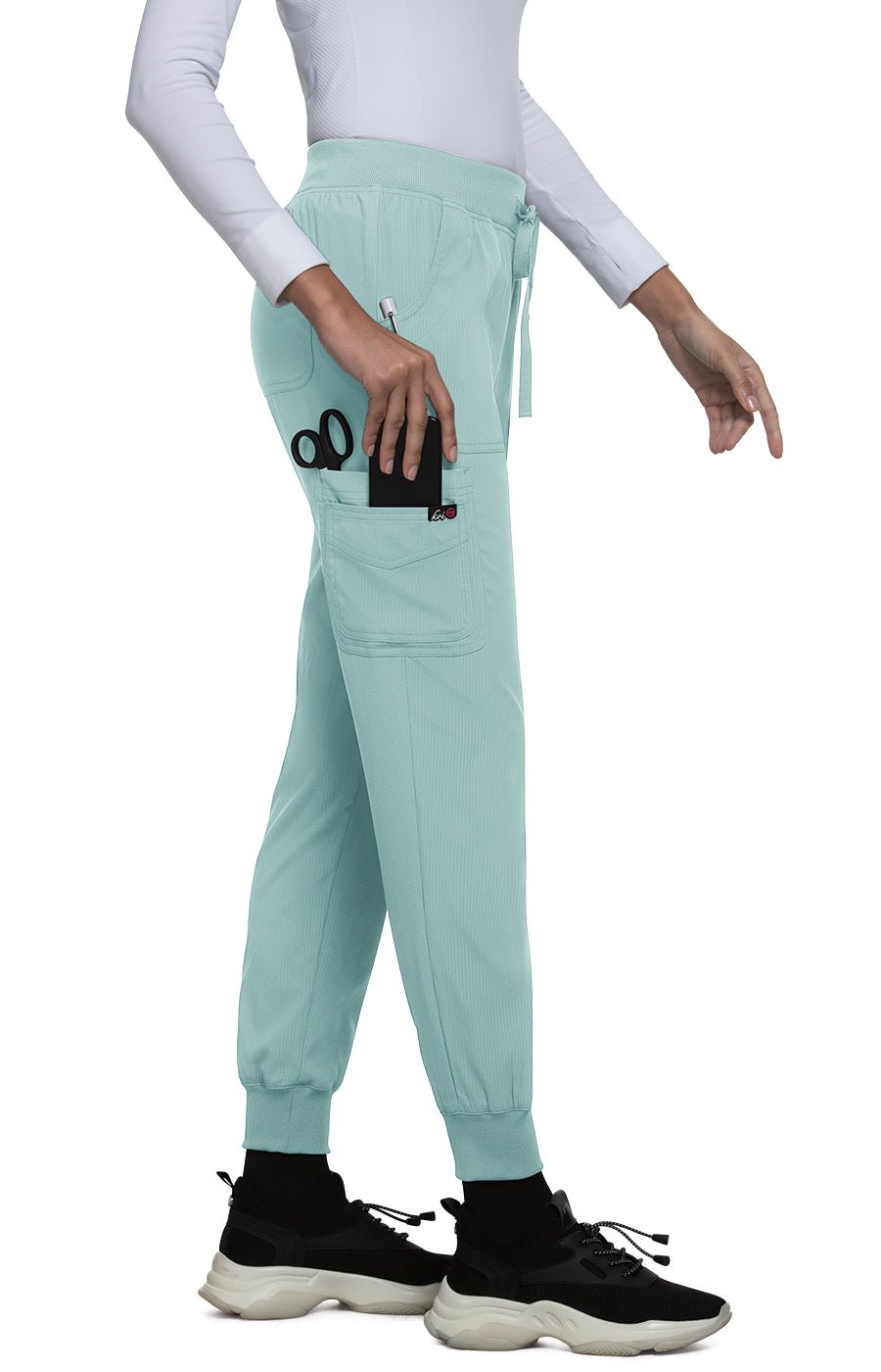 Fierce Women's 6 - Pocket Stretch Jogger Scrub Pantskoi Lite750-SAGE-XXS