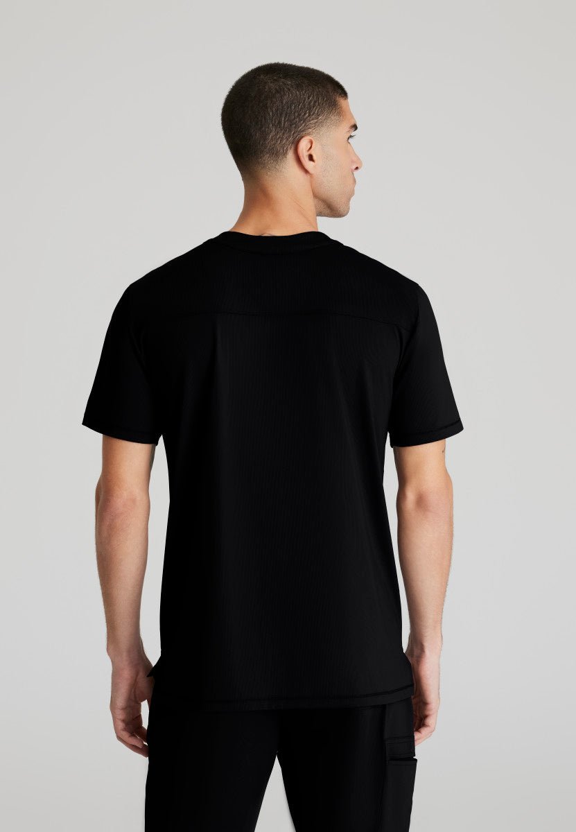 Flex Single Pocket Curved Neck Scrub TopSkechers Slip - insSKT229-BLACK-XS