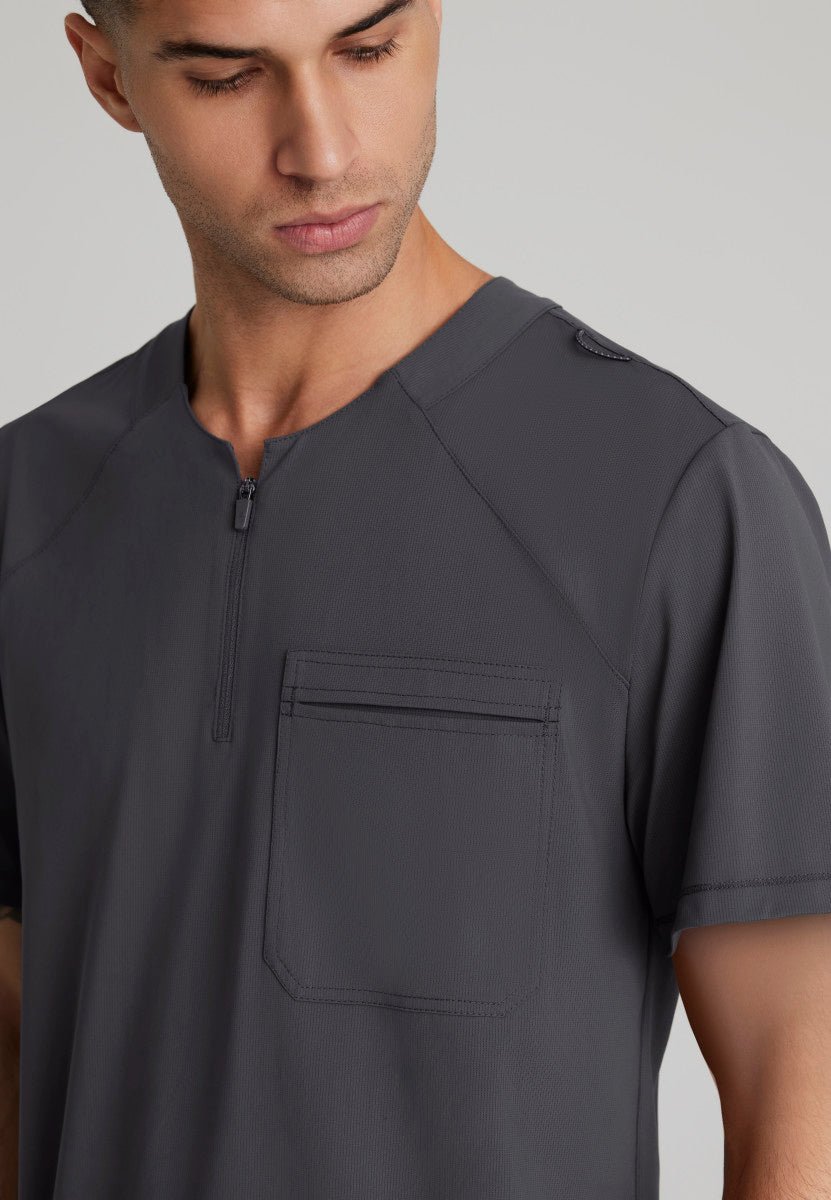 Flex Single Pocket Curved Neck Scrub TopSkechers Slip - insSKT229-PEWTER-XS