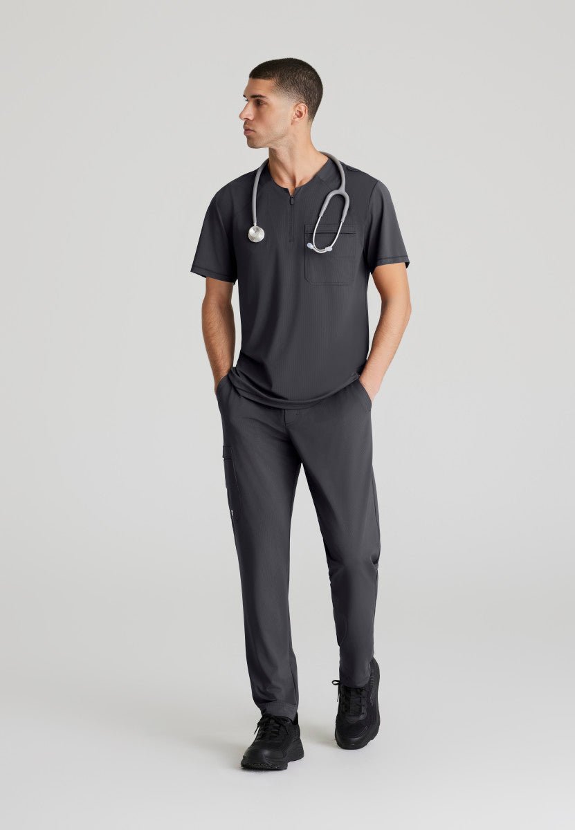 Flex Single Pocket Curved Neck Scrub TopSkechers Slip - insSKT229-PEWTER-XS