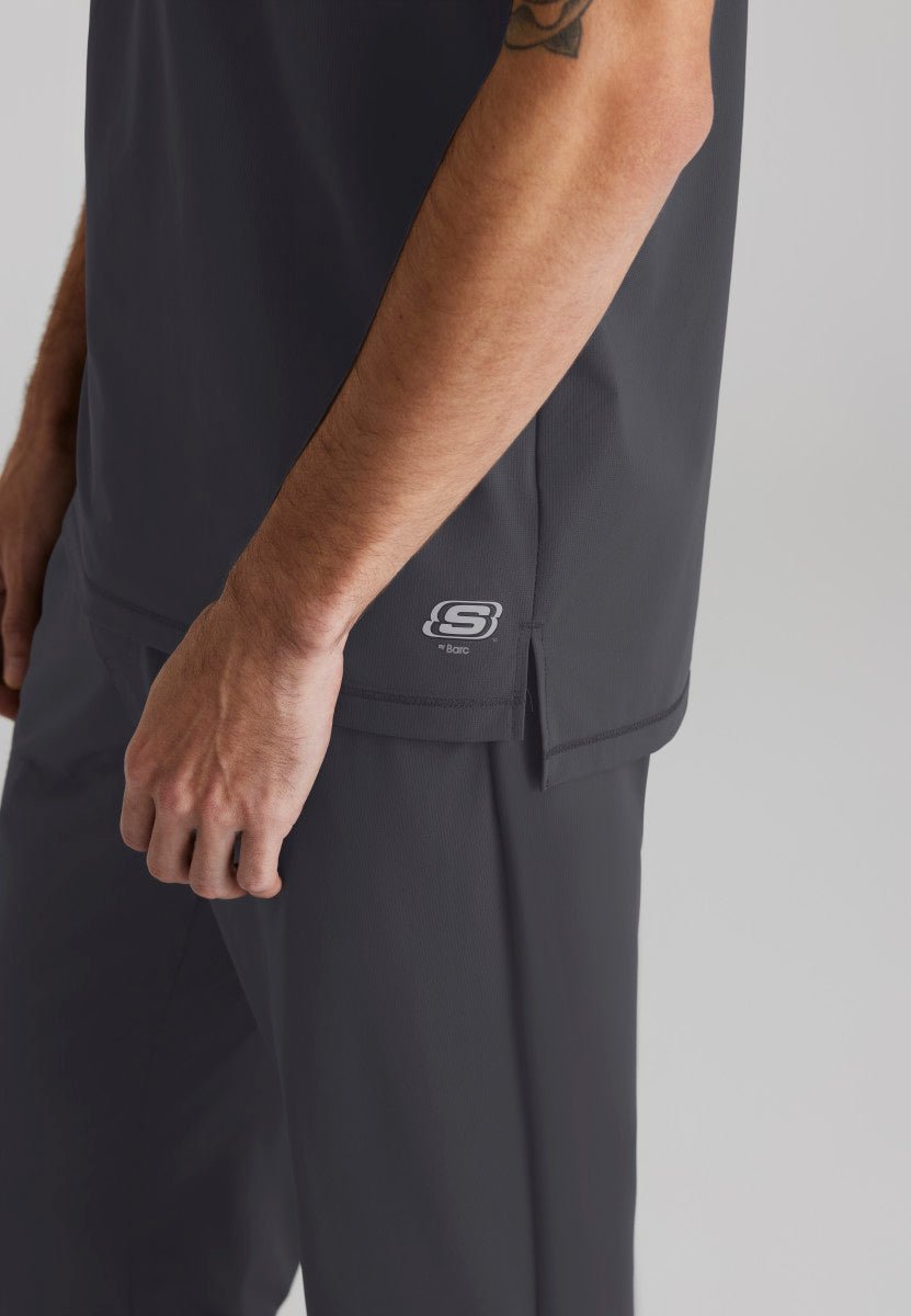 Flex Single Pocket Curved Neck Scrub TopSkechers Slip - insSKT229-PEWTER-XS