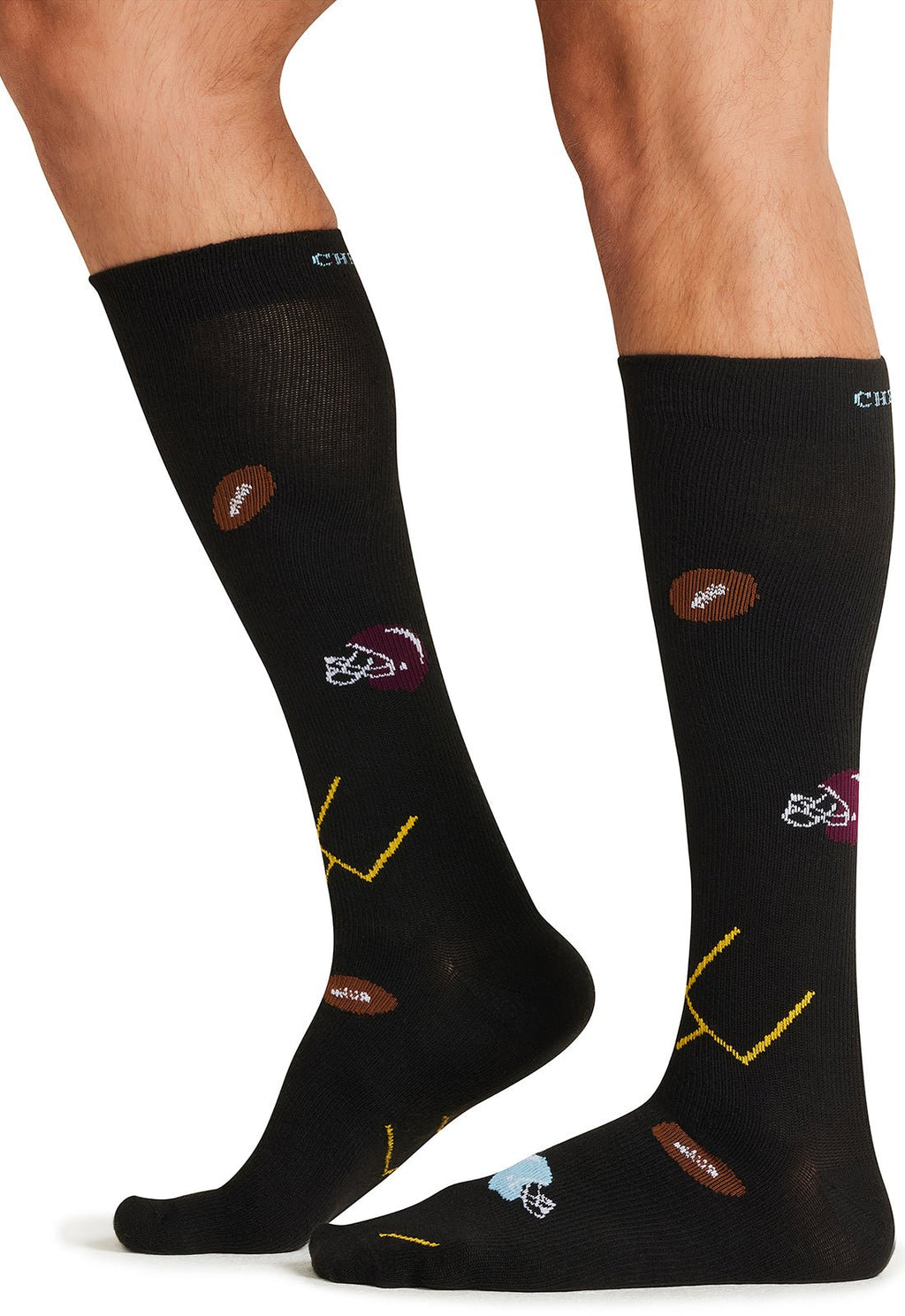 Football Fun - Men's Compression SocksCherokee LegwearMPRINTSUPPORT-FTBFN