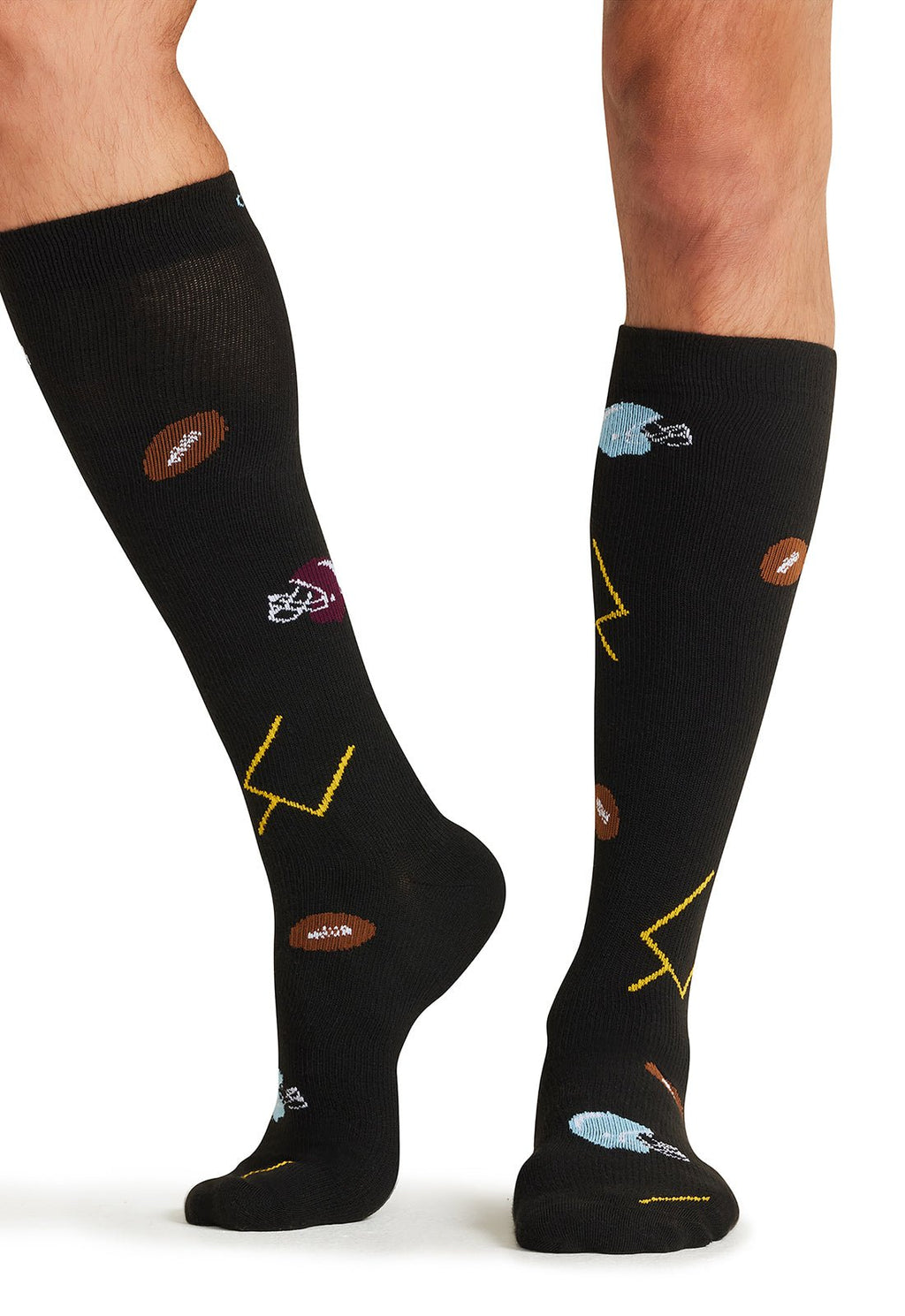 Football Fun - Men's Compression SocksCherokee LegwearMPRINTSUPPORT-FTBFN