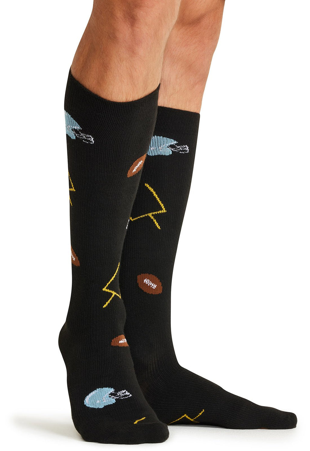 Football Fun - Men's Compression SocksCherokee LegwearMPRINTSUPPORT-FTBFN