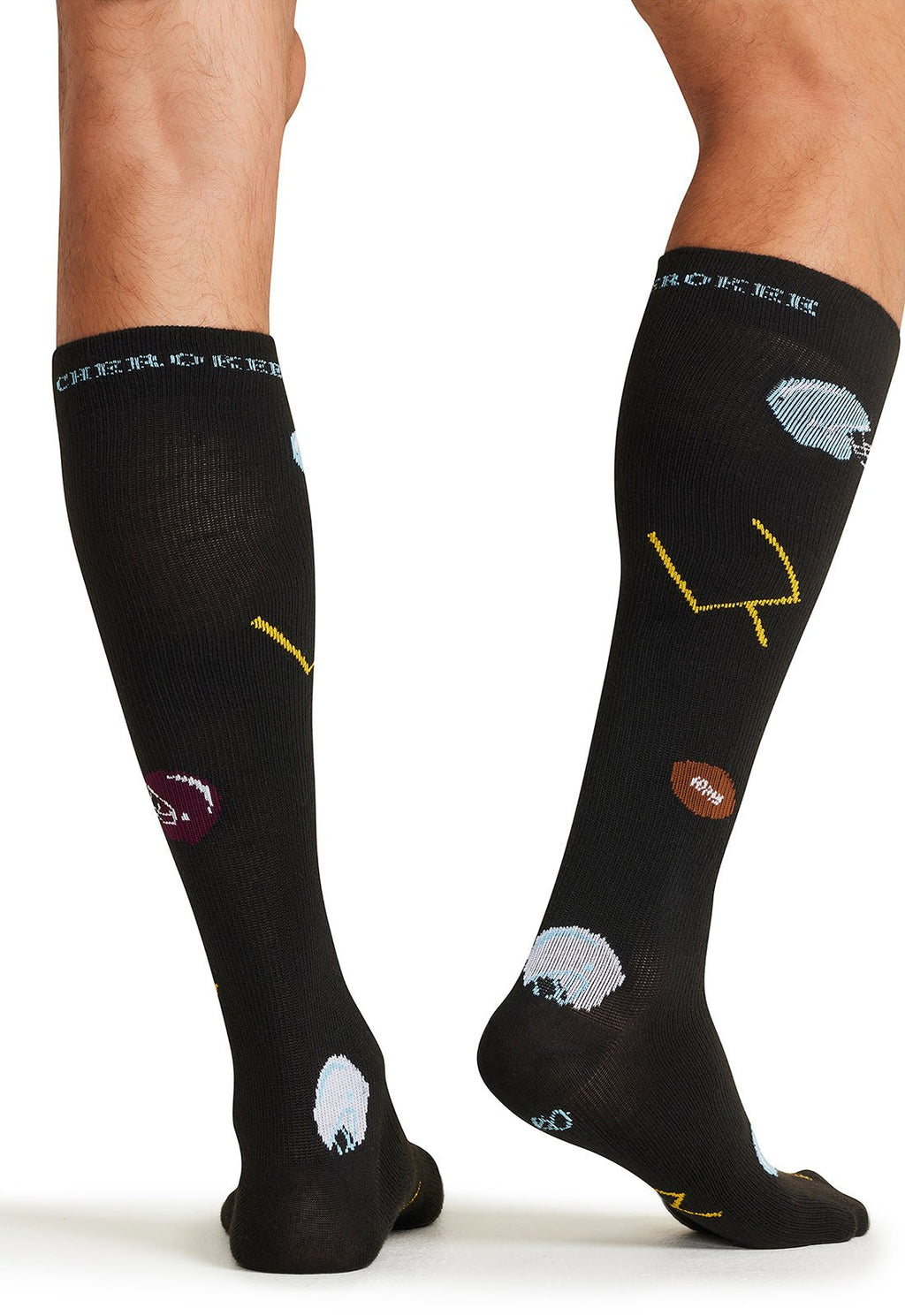 Football Fun - Men's Compression SocksCherokee LegwearMPRINTSUPPORT-FTBFN