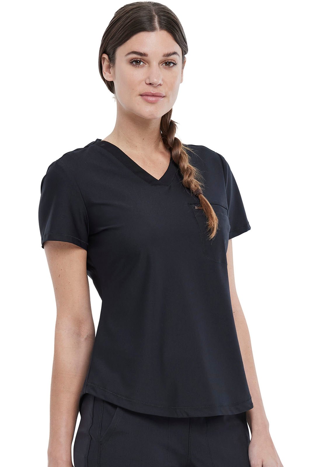 Form Tuckable Ultra - Stretch Scrub TopCherokee FormCK819-BLK-XXS