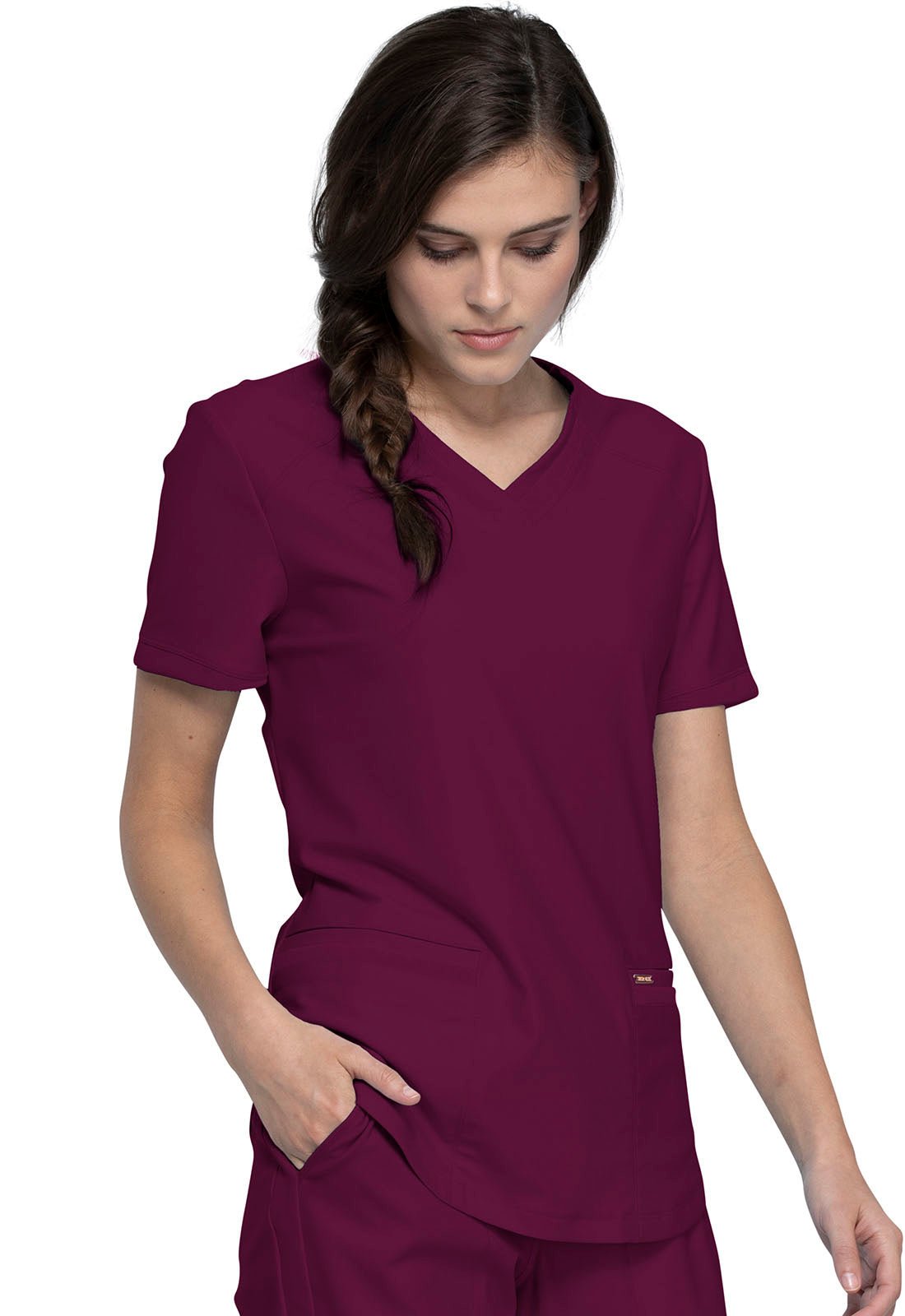 Form Ultra - Stretch Scrub TopCherokee FormCK840-WINE-XXS