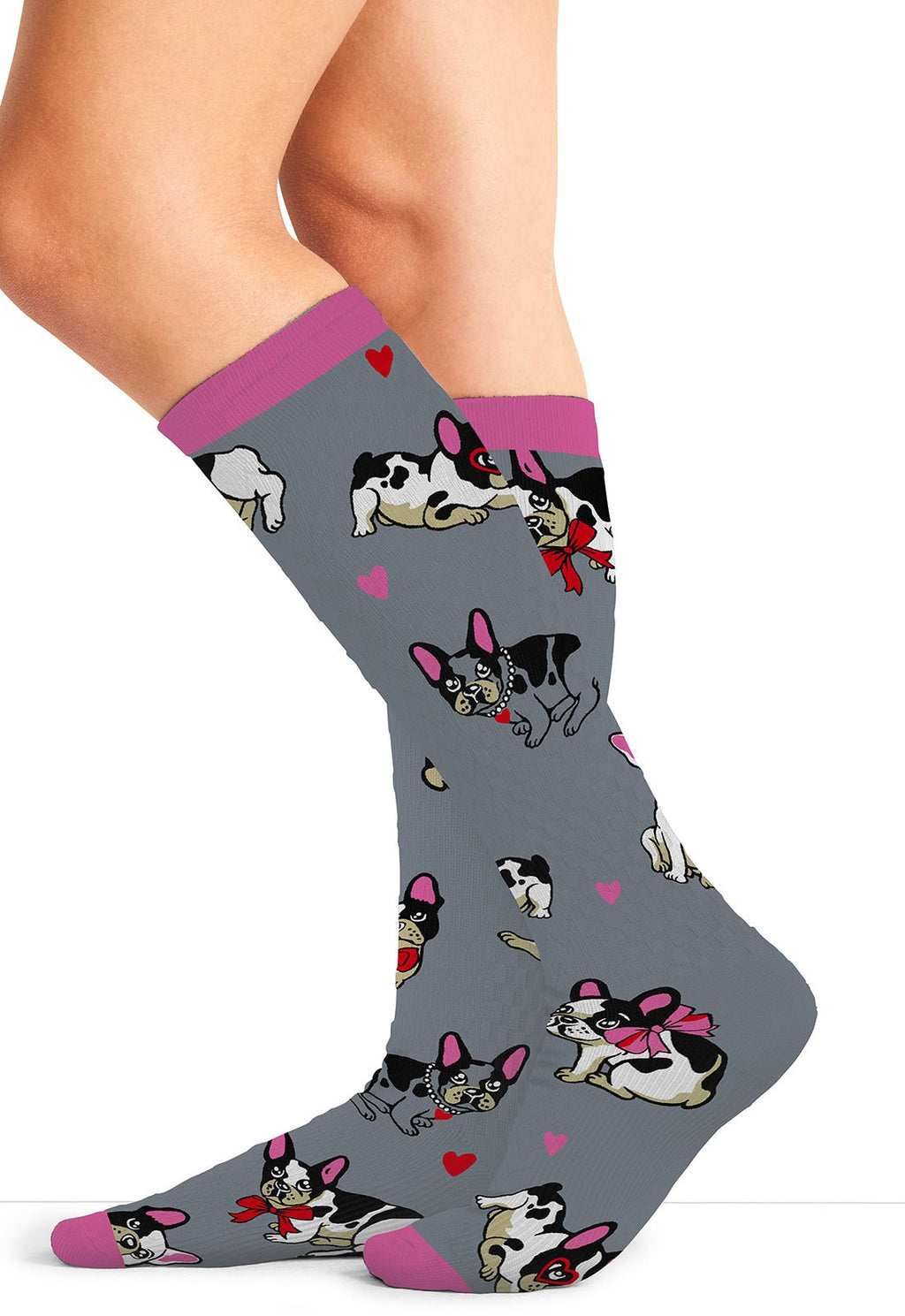Frenchie Kiss Compression SocksCherokee LegwearPRINTSUPPORT-FRKSS-REG