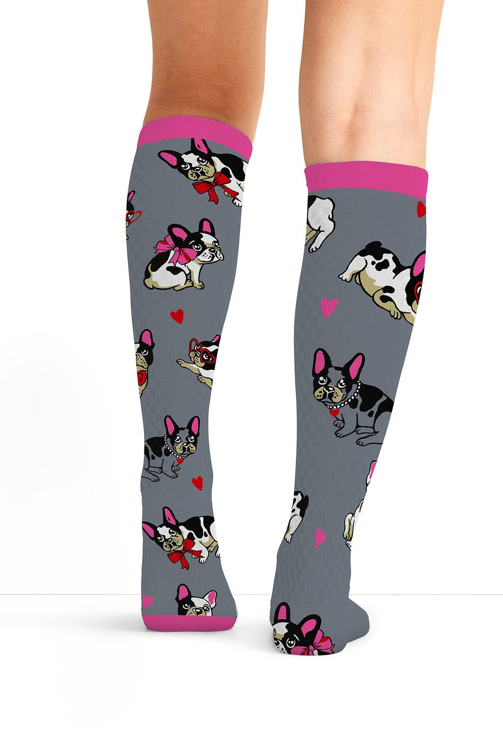 Frenchie Kiss Compression SocksCherokee LegwearPRINTSUPPORT-FRKSS-REG